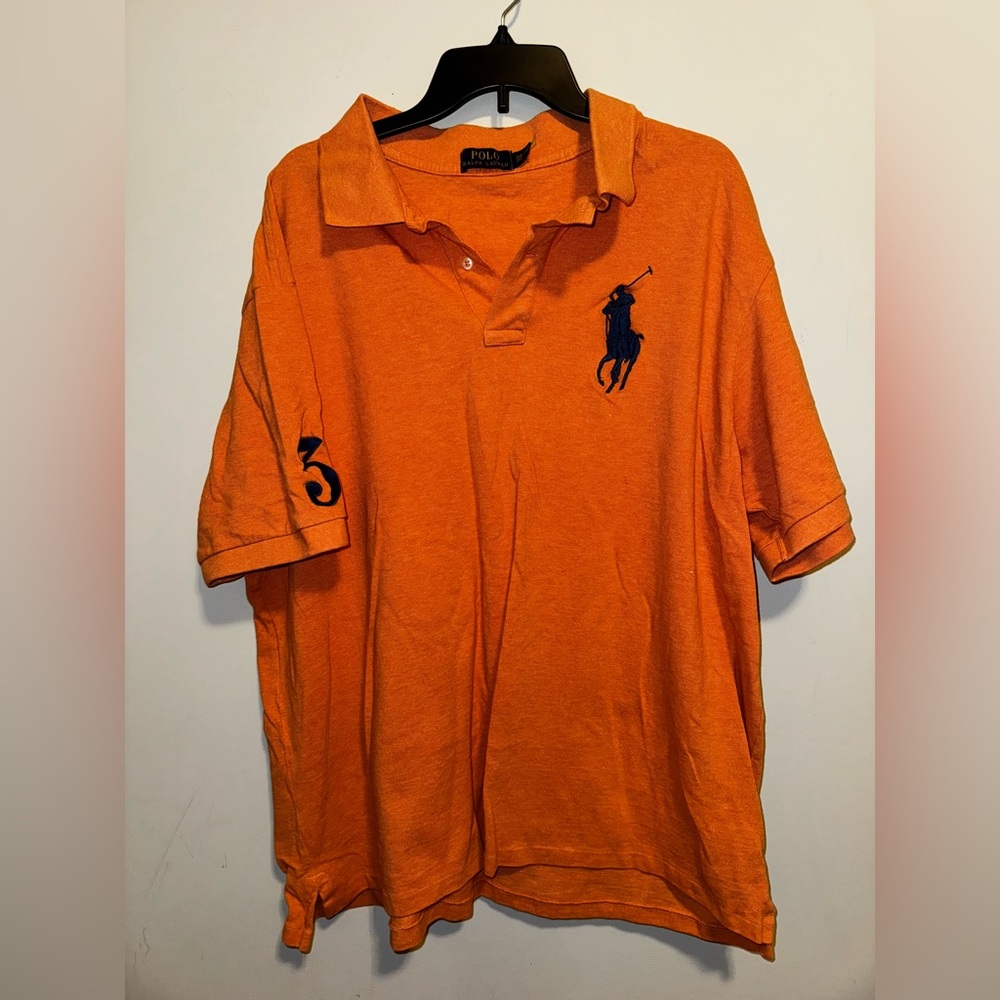 Ralph Lauren Big Pony Orange Polo Shirt Classic Design